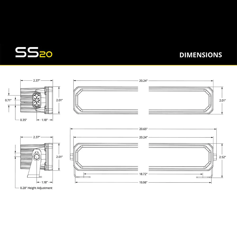 SS20 Yellow LED Light Bar - Image 4
