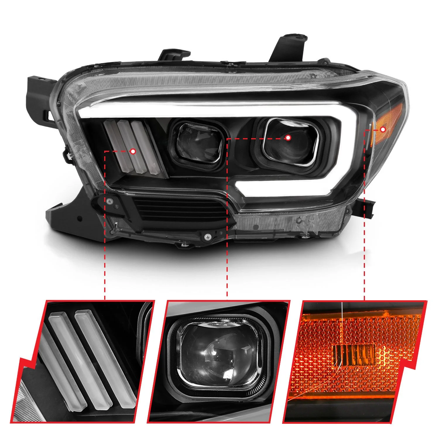 Switchback LED Plank Style Projector Headlights Tacoma (2016-2023) - Image 4
