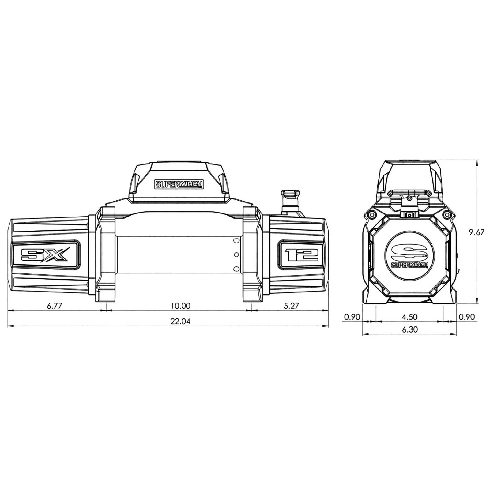 SX12SR 12V DC 12,000lb Synthetic Rope Winch - Image 14